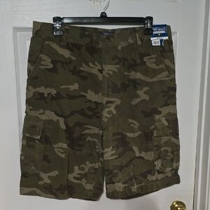Premier Cargo Shorts Green and Brown Durable Cotton